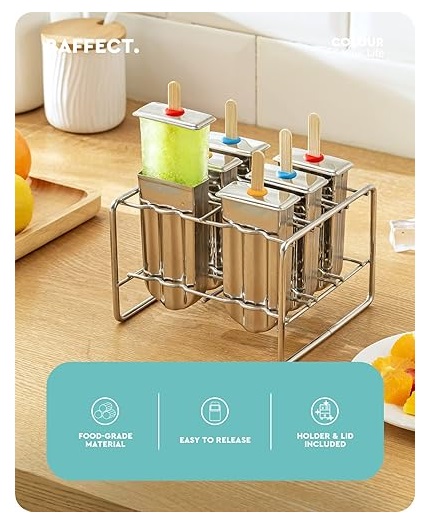 Stainless Steel Popsicle Molds, Ice Stick Ice Lolly Popsicle Stick Holder, Home-Made Reusable Diy Ice Pop Molds Fast Freezing for - Image 6