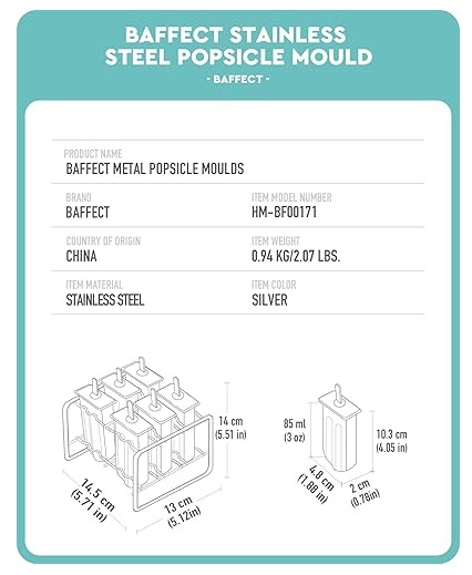 Stainless Steel Popsicle Molds, Ice Stick Ice Lolly Popsicle Stick Holder, Home-Made Reusable Diy Ice Pop Molds Fast Freezing for - Image 8