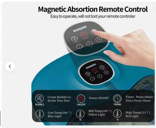KNQZE Collapsible Foot Spa Massager MZD-02F Fast Heat Remote Control - Image 7