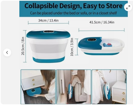 KNQZE Collapsible Foot Spa Massager MZD-02F Fast Heat Remote Control - Image 8