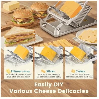 Huanyu Commercial Cheese Slicer with a wire cutter - Image 6