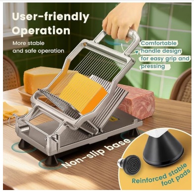 Huanyu Commercial Cheese Slicer with a wire cutter - Image 8