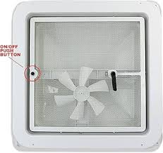 12V RV roof vent fan. It is designed to fit standard 14x14" roof openings in RVs, campers, trailers, and other vehicles - Image 2