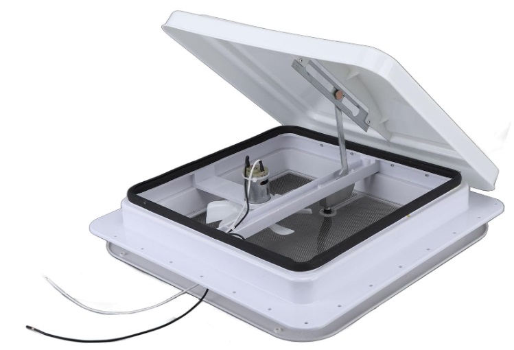 12V RV roof vent fan. It is designed to fit standard 14x14" roof openings in RVs, campers, trailers, and other vehicles - Image 3
