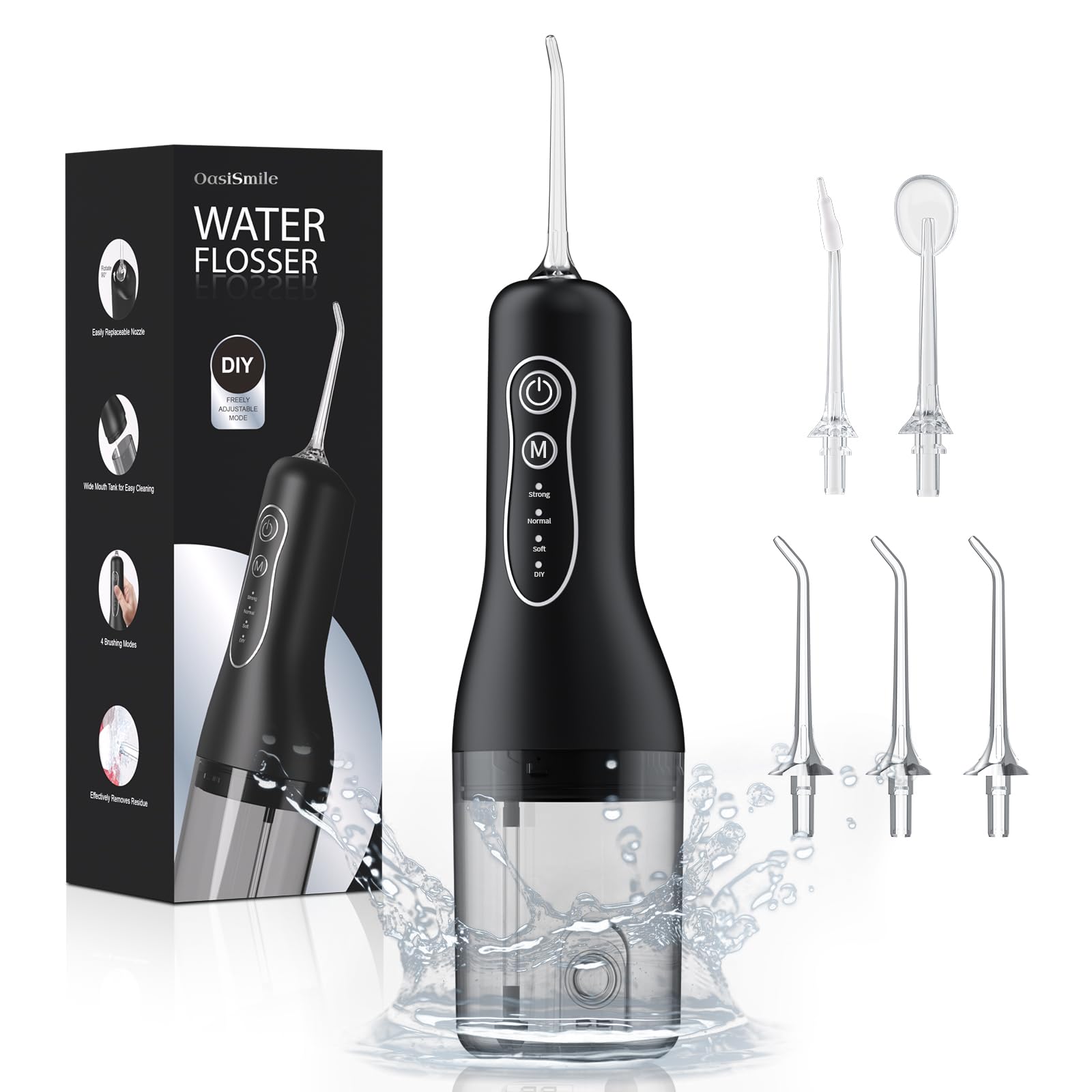 Water Flossers for Teeth Cordless, 2026 Upgrded Water Dental Flosser Remover with 5 Jet Tip and 4 Modes, Electric Flossers with 260ML Watertank, lP7 Waterprooffor Irrigator Dental Tavel and Home Use