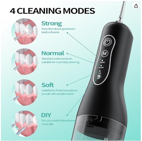 Water Flossers for Teeth Cordless, 2026 Upgrded Water Dental Flosser Remover with 5 Jet Tip and 4 Modes, Electric Flossers with 260ML Watertank, lP7 Waterprooffor Irrigator Dental Tavel and Home Use - Image 2