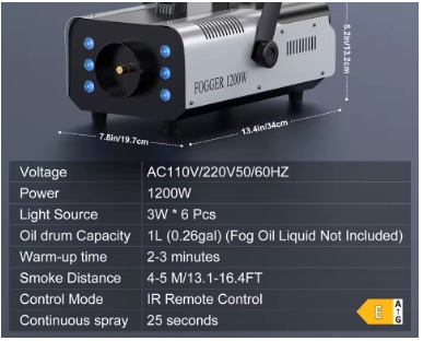 U'King 1200W LED fog machine - Image 7