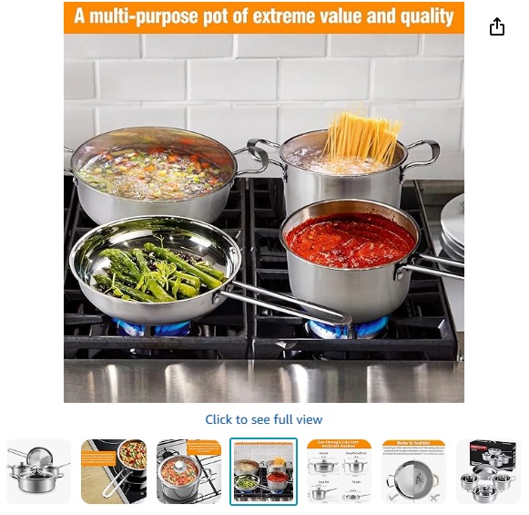 Tinsar 7-piece stainless steel cookware set - Image 10