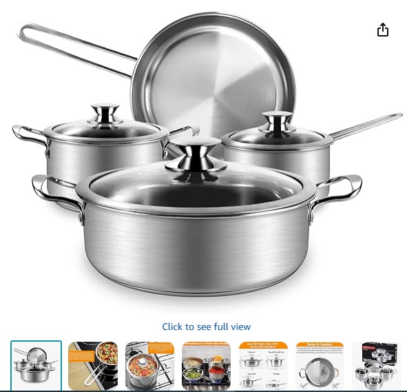Tinsar 7-piece stainless steel cookware set - Image 7