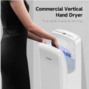 anydry 2005H Hand Dryer,Commercial Electric Hand Dryer, With Sponge Filter, Super Powerful,7-10 Seconds to dry,1750-2050 Watts (White)