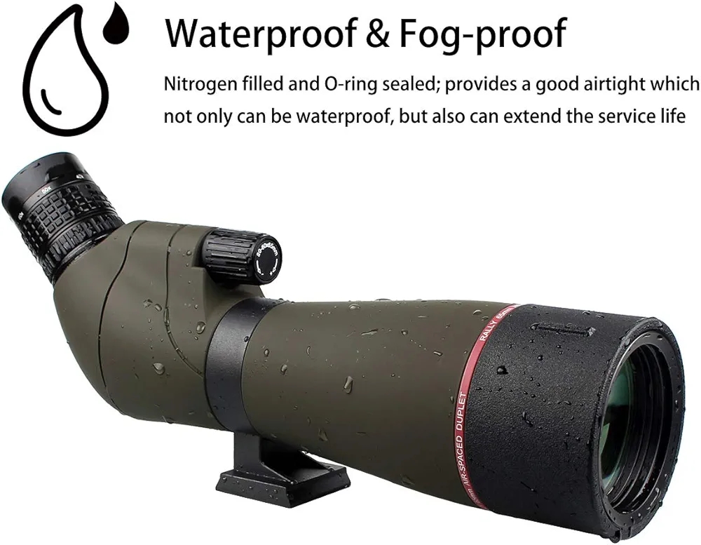 Svbony SV13 20-60x65 Spotting Scope with Smartphone Adapter, Compact Lightweight, Waterproof Porro Prism FMC Optics Spotting Scopes Carry Bag for Birdwatching, Target Shooting - Image 7