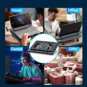 llano Gaming Laptop Cooler, Laptop Cooling Pad Stand with 5.5inch External Cooling Fan, Fast Cooling Computer Laptop 15.6-21in, Adjustable Speed, Touch