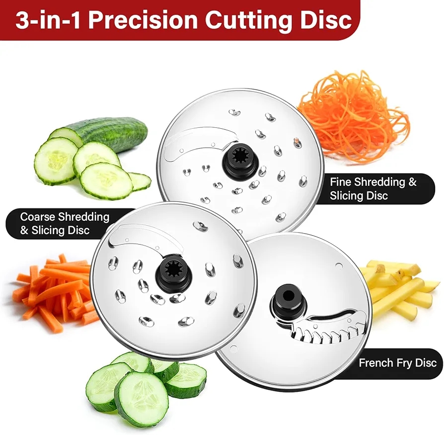 1100W Food Processor Multifunction 3.2+1.5L Electric Chopper Juicer Mixer Sliver - Image 5