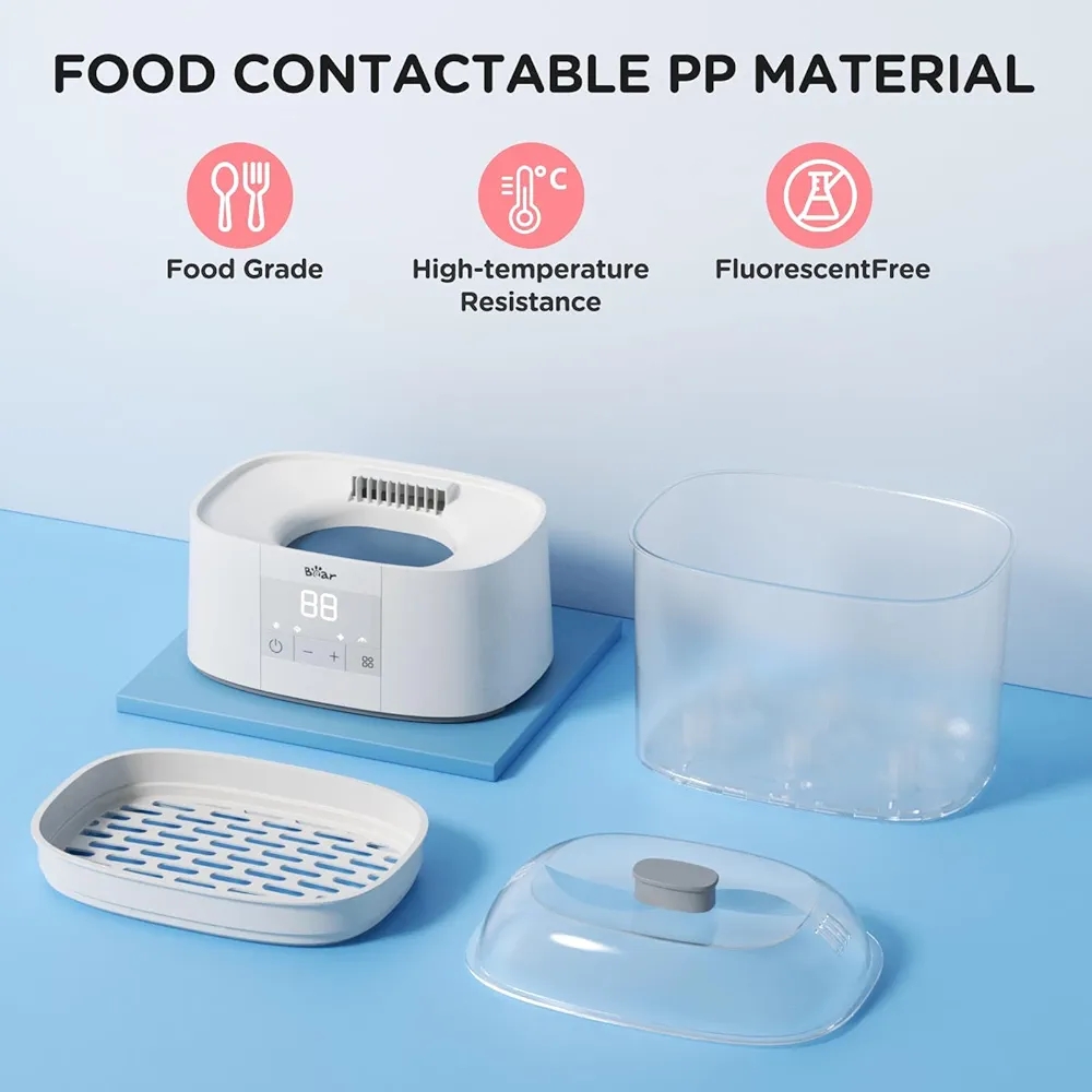 Bear Steriliser for Baby Bottles, Electric Steam Baby Bottle Steriliser and Dryer, All-in-One Steriliser 2 Layers Large for Baby Bottles, Parts & Other Newborn Essentials - HEPA Filtration - Image 8