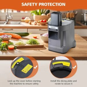 Hiteemer 3 in 1 Electric Vegetable Chopper, Multifunctional Chopper Vegetable Cutter Slicer Dicer Machine Automatic Cutter for Onion Shredder Potato Slicer, Veggie Processor Home Use