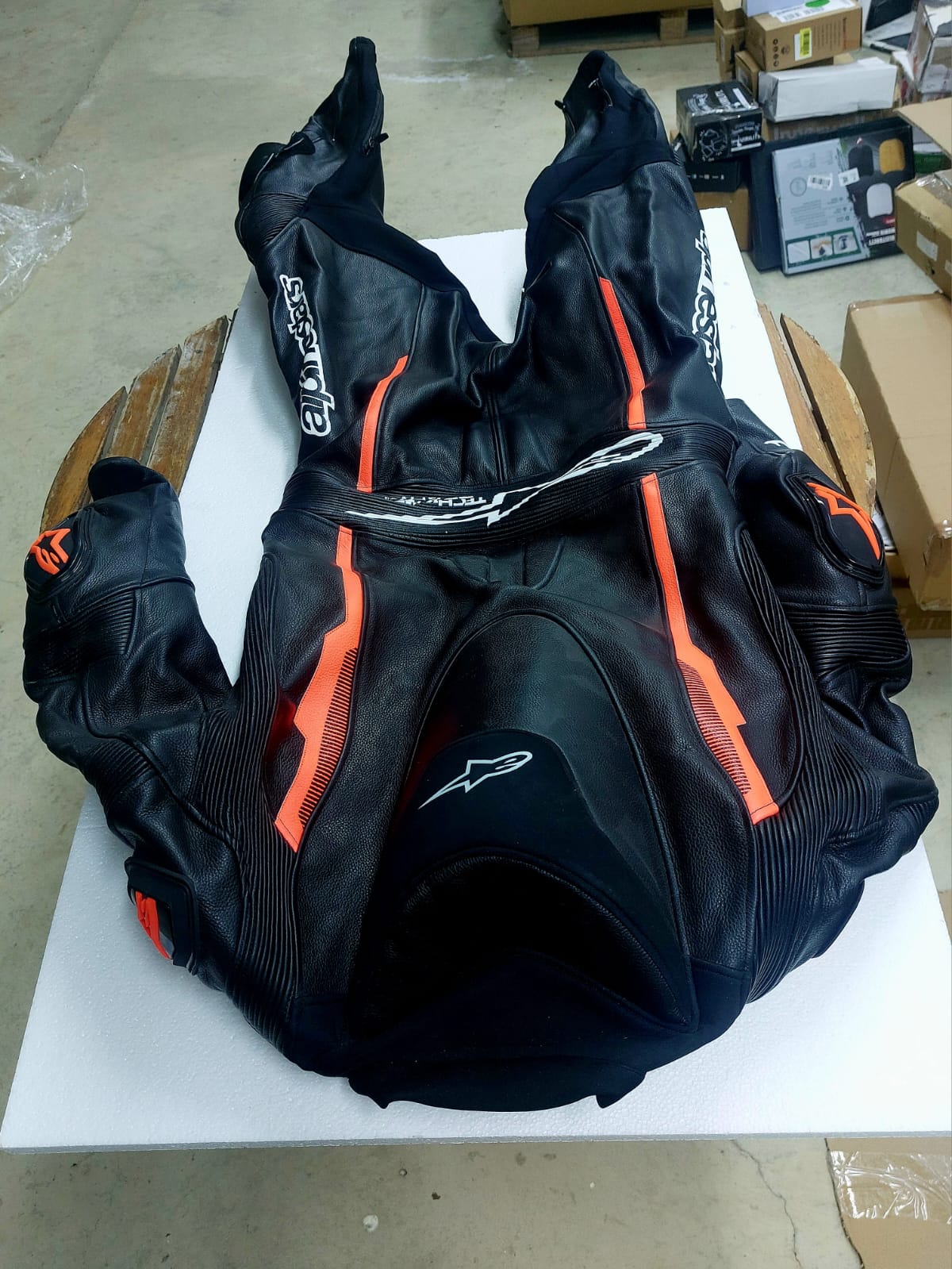 Alpinestars Fusion One Piece Suit (52) (Black/Red Fluorescent) - Image 2