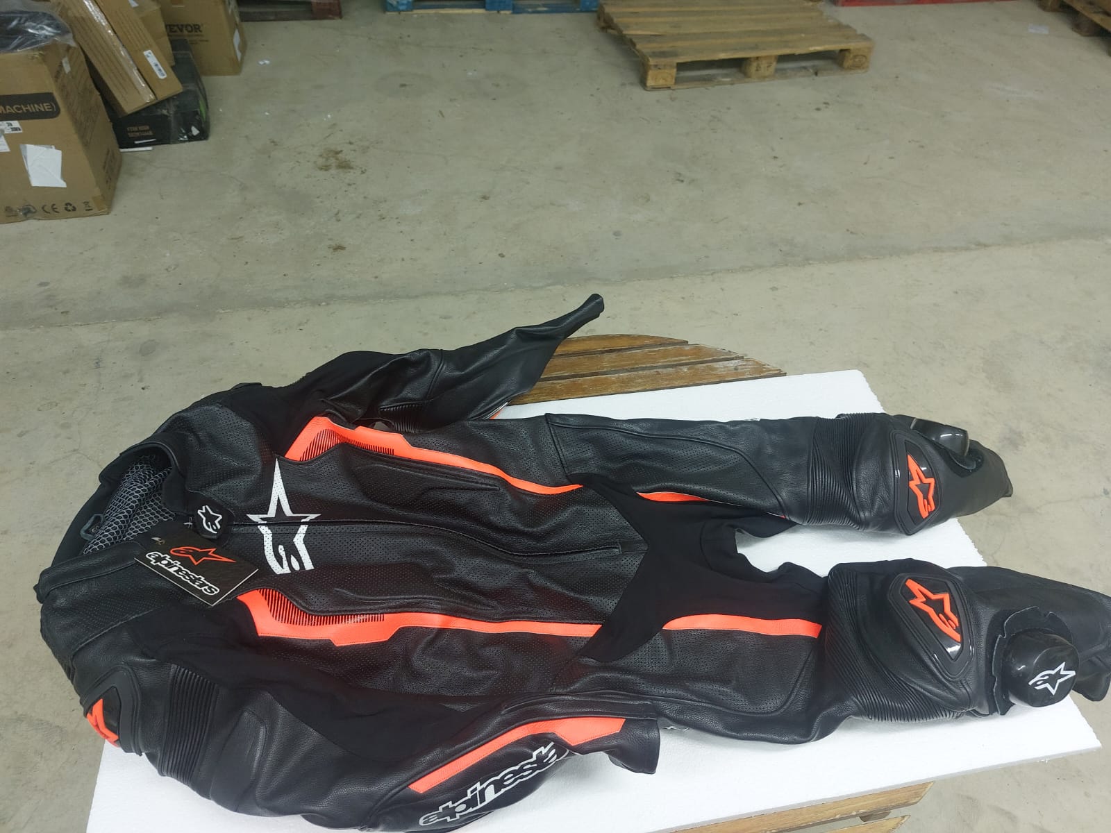 Alpinestars Fusion One Piece Suit (52) (Black/Red Fluorescent) - Image 6