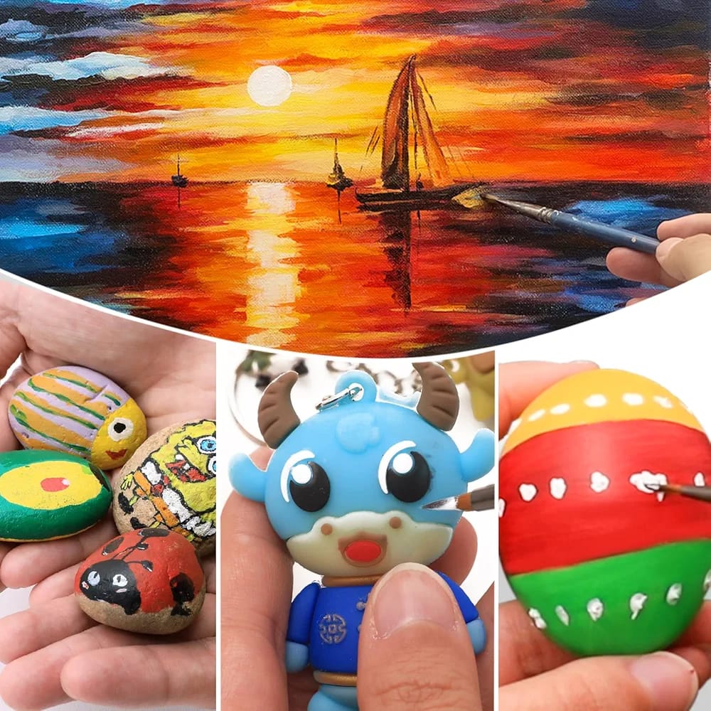 12 Colours Acrylic Pigment: This craft paint set includes 12 assorted, vivid colours in 16.9 ounce / 500ml bottles - Image 10