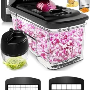 Fullstar All-in-1 Vegetable Chopper (6 in 1, Black/Silver)