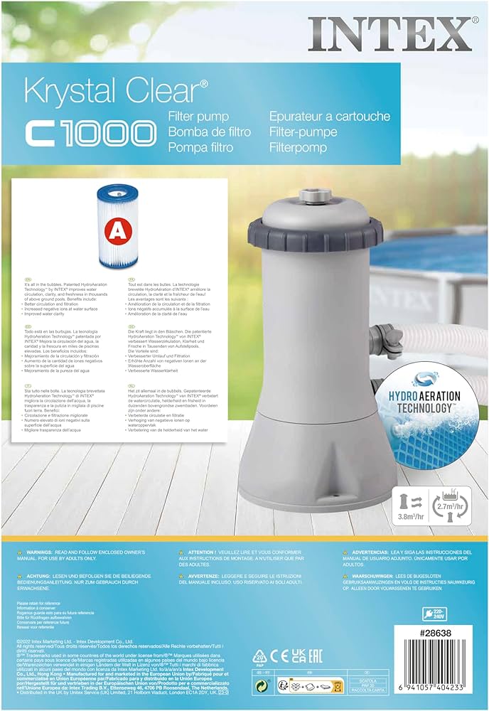 Intex 1000 GPH Easy Set Above Ground Swimming Pool Filter Pump System + Filters - Image 4