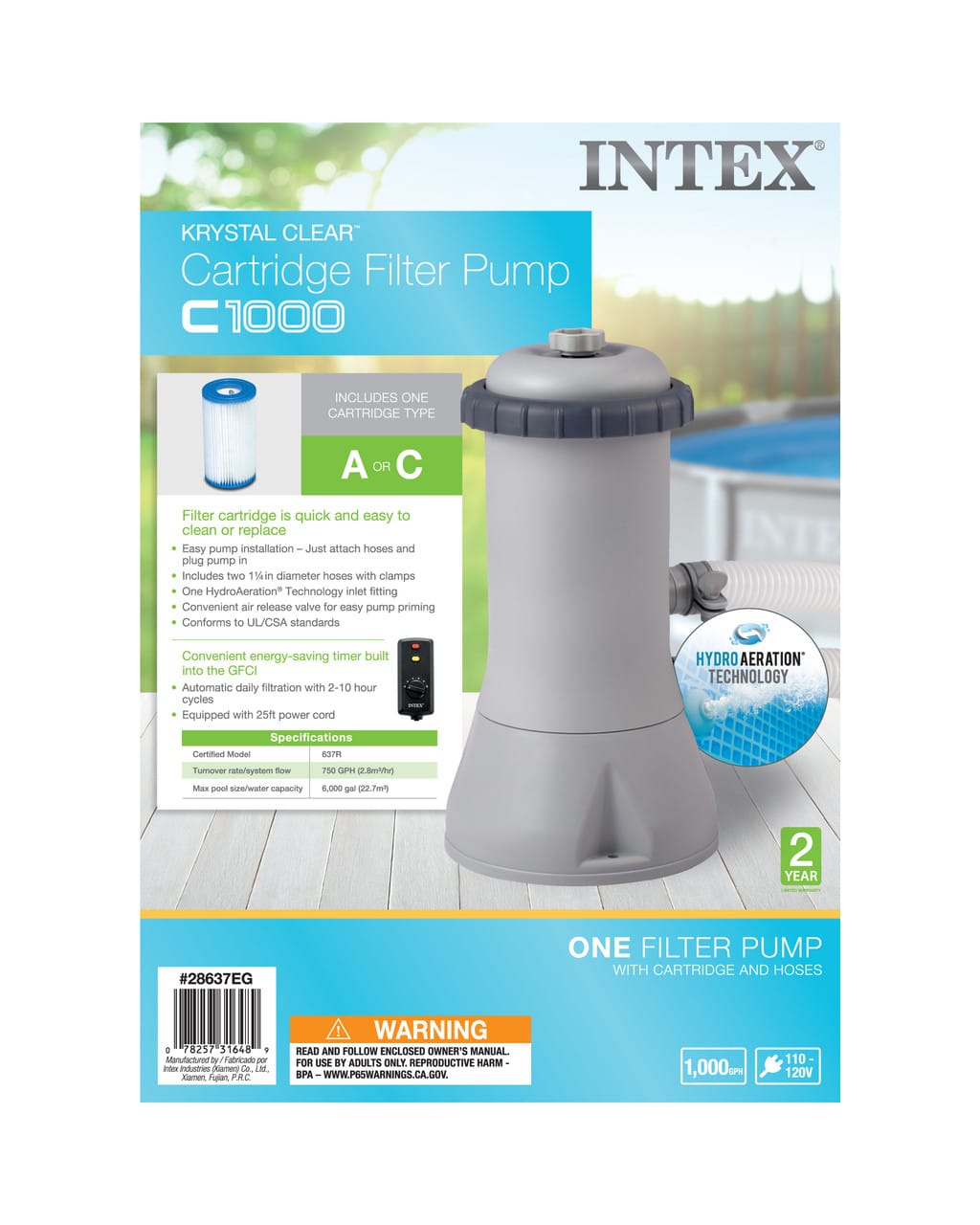 Intex 1000 GPH Easy Set Above Ground Swimming Pool Filter Pump System + Filters - Image 5