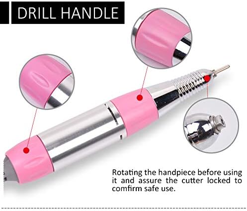Nail Art Decoration Nail Tool - Professional Manicure Pedicure Set Nail File Professional Nail Decoration 30000rpm Electric Nail Drill Machine Kit - Pink - Image 5