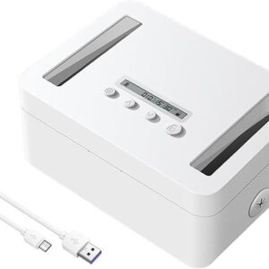 Electronics Timer Lock Box, Portable Self-Control Phone Time Lock Box with Dual Power Supply, Safe Design for Adults/Kids/Students for Habit Forming