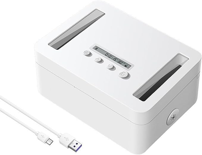 Electronics Timer Lock Box, Portable Self-Control Phone Time Lock Box with Dual Power Supply, Safe Design for Adults/Kids/Students for Habit Forming