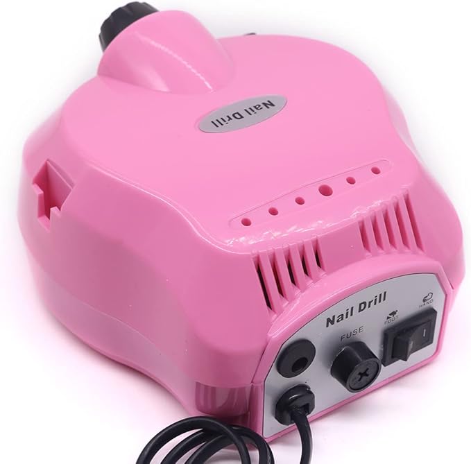 Nail Art Decoration Nail Tool - Professional Manicure Pedicure Set Nail File Professional Nail Decoration 30000rpm Electric Nail Drill Machine Kit - Pink - Image 6