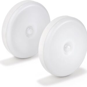 LED Night Light Cascia, Set of 2 Portable wall Lights with Motion Detector and Twilight Sensor, Battery Powered Warm White Hallway, Bedroom and Children’s Room lamp, IP40
