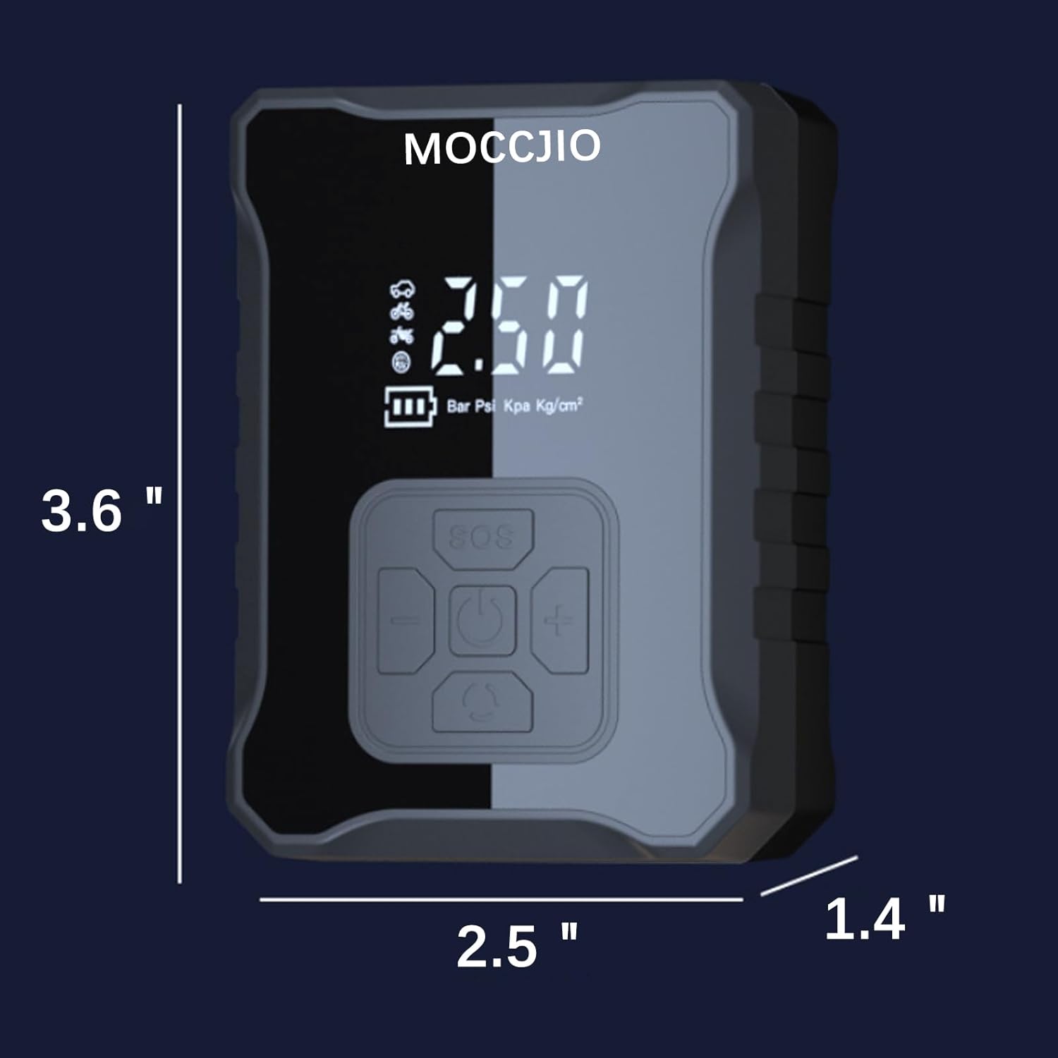 Tire Inflator Portable Air Compressor,With Precise Digital Pressure Gauge, 2x Fast Mini Inflation Pump for Cars, Bike, Balls, Warning Lights, and USB Charging Multi-Purpose Inflation Pump - Image 5