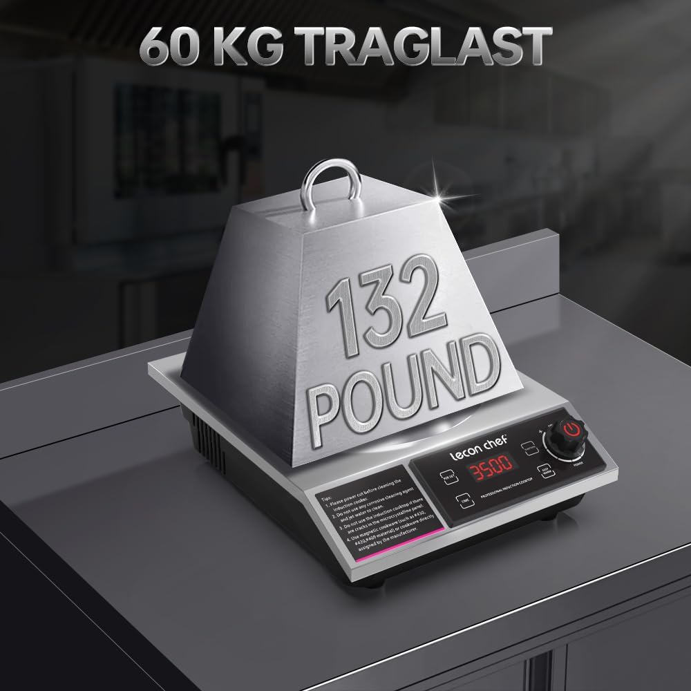 Induction Hob with Wok, 3500 W Single Induction Hob, Hot Plates, 60 kg Load Capacity, Timer and Preset, 11 Temperature and Power Settings - Image 6