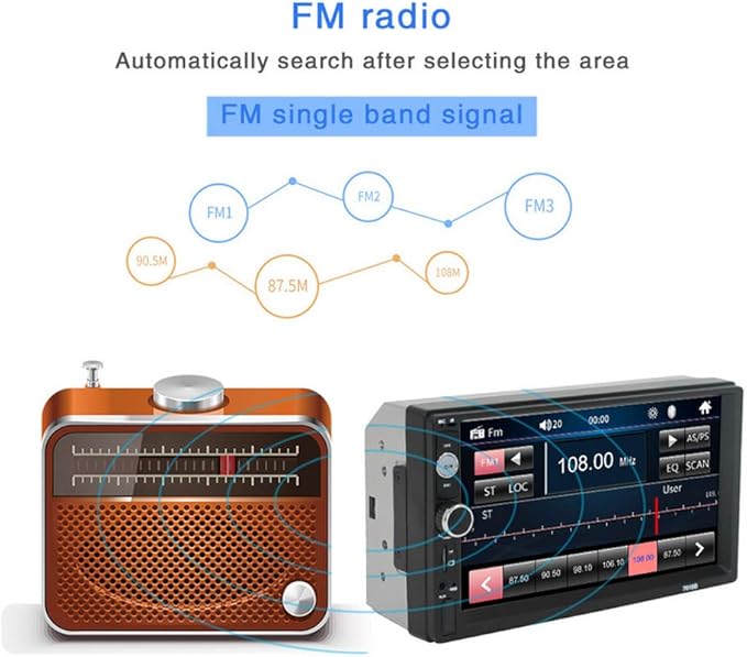 Car MP5 Player, 2 Din 12V Bluetooth Touch Screen Stereo HD, Support Bluetooth/USB Port/AUX/FM/TF/Mirrorlink, with Rear Camera and Remote Control - Image 7