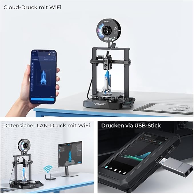 Creality Ender-3 V3 KE 3D Printer, 500 mm/s Faster Print Speed FDM Printer with Auto Levelling, 3D Printer with Sprite Direct Extruder, Print Size 220 x 220 x 240 mm - Image 4