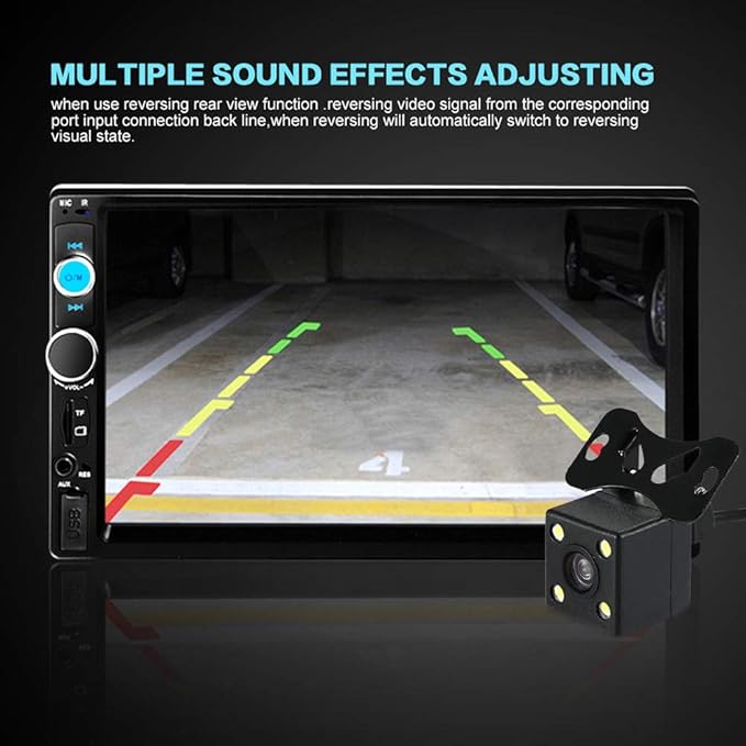 Car MP5 Player, 2 Din 12V Bluetooth Touch Screen Stereo HD, Support Bluetooth/USB Port/AUX/FM/TF/Mirrorlink, with Rear Camera and Remote Control - Image 5