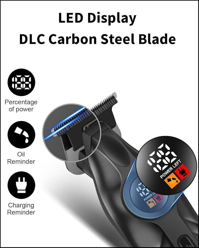 KEMEI 1743 Professional Hair Clippers for Men, Cordless Beard Trimmer, Electric T-Blade Zero Gap Hair Trimmer, USB Rechargeable with 4 Guide Combs - Image 10