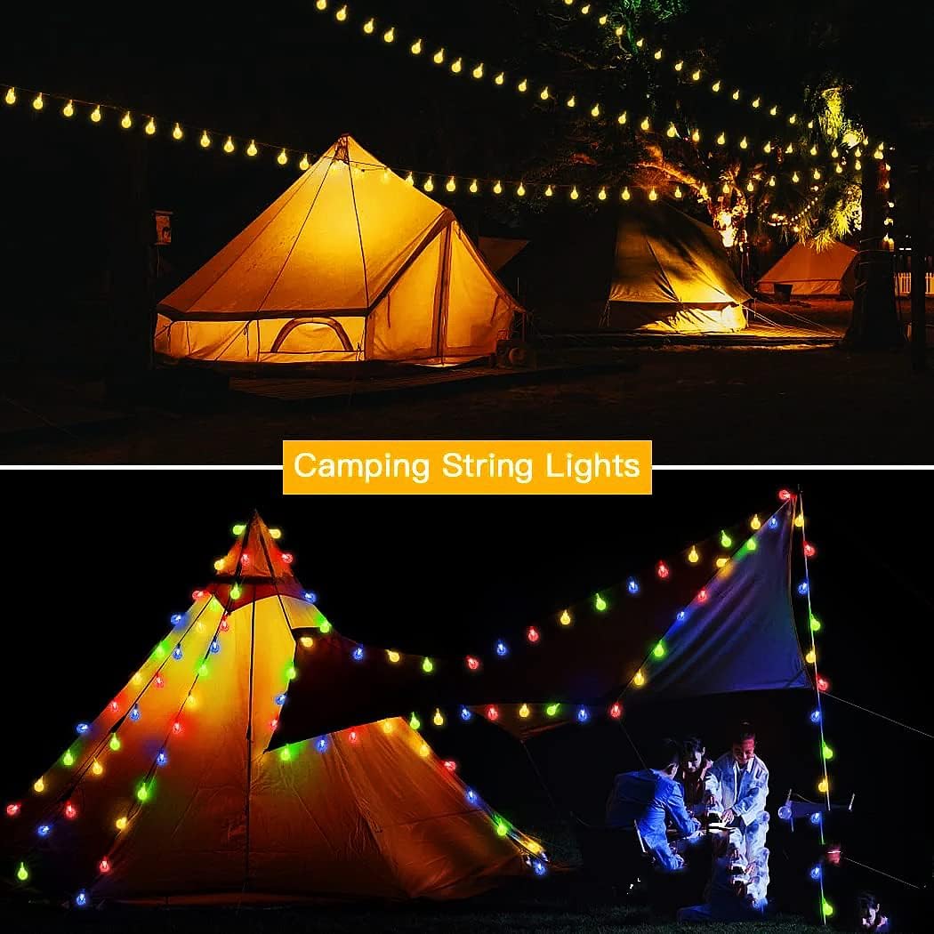 Extrastar Globe String Lights Battery Operated 8 Modes Colorful LED Outdoor String Lights, 34ft 100 LEDs Waterproof Ball Fairy Lights for Outdoor Indoor Holiday Wedding Party Garden Decoration