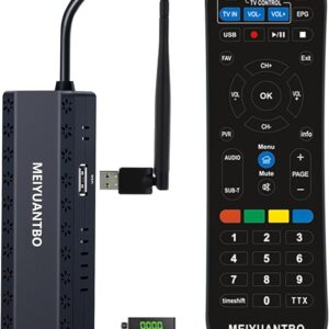 Digital Terrestrial Decoder, DVB-T2 Decoder, HD1080P H.265 HEVC Main 10-Bit, with USB WiFi MT-7601 Stick, Support HDMI/USB WIFI/DLNA/PVR/Multimedia [2-in-1 Remote Control with TV Control]
