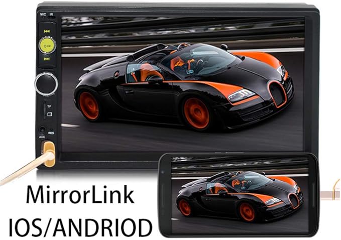 Car MP5 Player, 2 Din 12V Bluetooth Touch Screen Stereo HD, Support Bluetooth/USB Port/AUX/FM/TF/Mirrorlink, with Rear Camera and Remote Control - Image 6