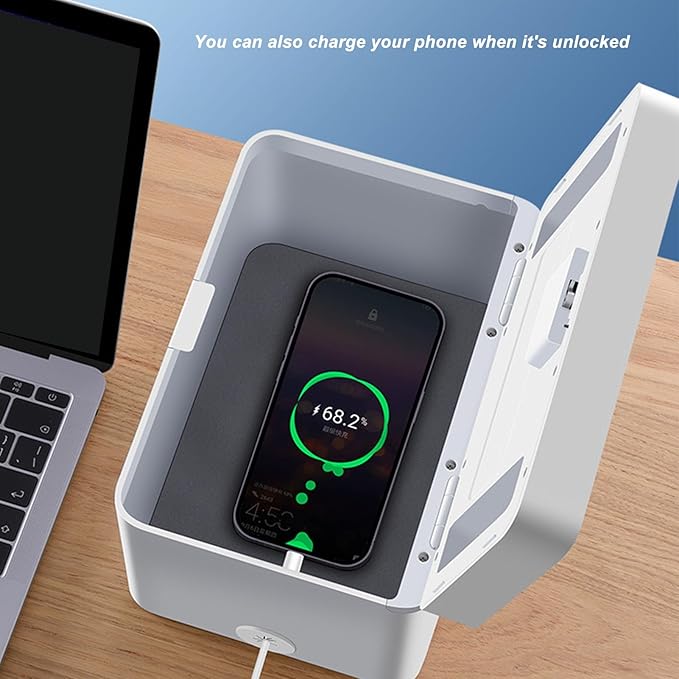 Electronics Timer Lock Box, Portable Self-Control Phone Time Lock Box with Dual Power Supply, Safe Design for Adults/Kids/Students for Habit Forming - Image 3