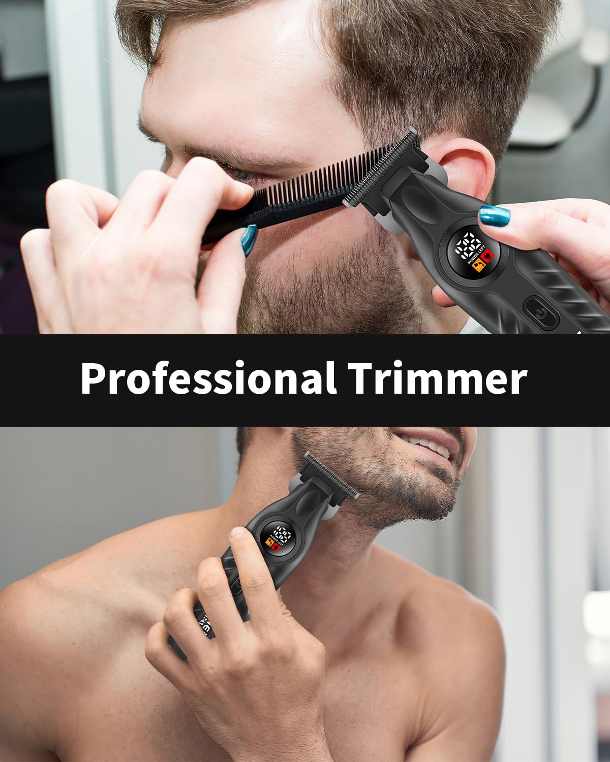 KEMEI 1743 Professional Hair Clippers for Men, Cordless Beard Trimmer, Electric T-Blade Zero Gap Hair Trimmer, USB Rechargeable with 4 Guide Combs - Image 5