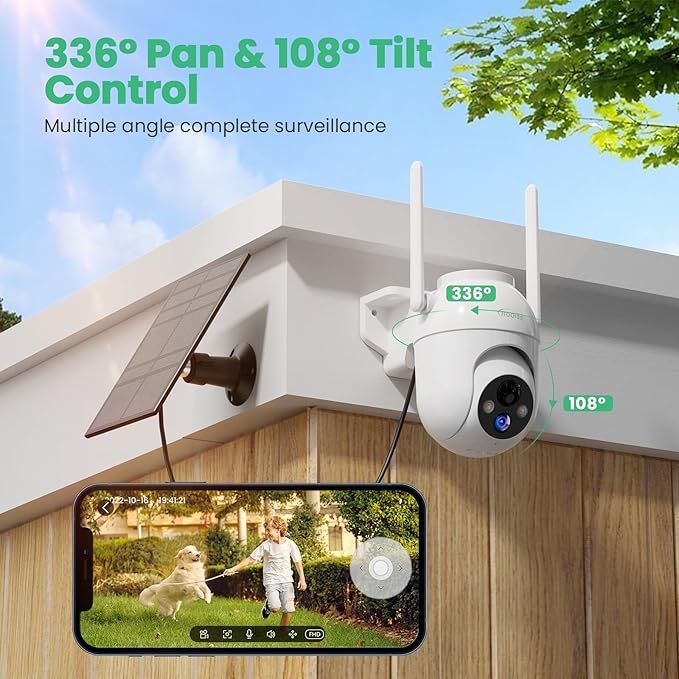 HOOISE PTZ Solar Powered Security Camera (Model: DM324). - Image 4