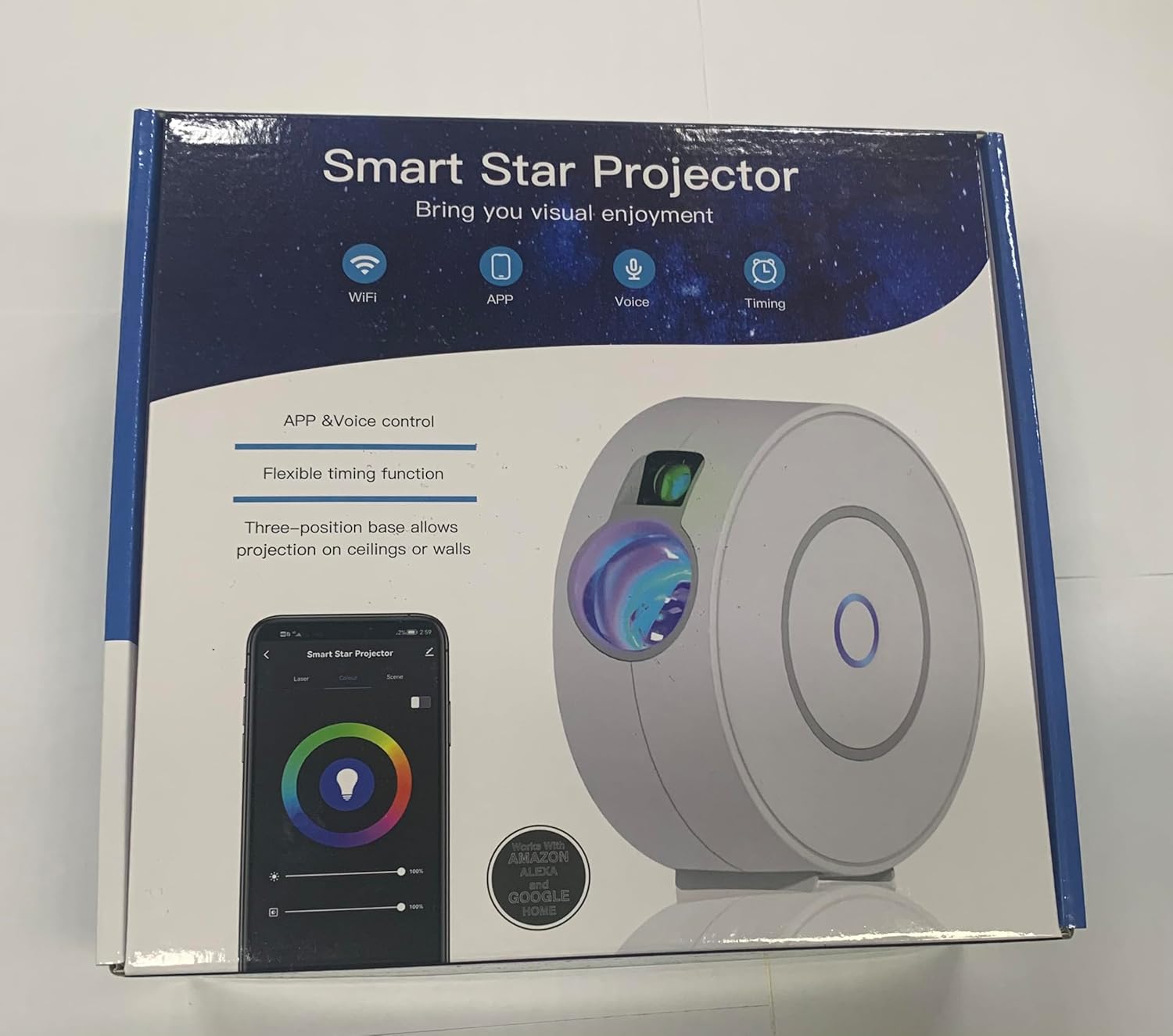 WLAN Galaxy Starlight, LED Afterlight Projector with App Control/Timer/Alexa and Google Home Voice Control, Star Projector Afterlight for Kids, Party, Gift - Image 2