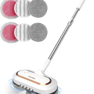 AlfaBot S2 Wireless Electric Mop, Floor Cleaner Spin Mop, Electric Mop with Spray Function and LED, Floor Mop for Wiping, Scrubbing and Polishing