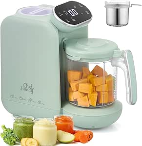 Chefhandy 5-in-1 Baby Food Preparer Premium, Multifunctional Baby Porridge Maker with Bottle Heating, Disinfecting, Baby Steamer, Porridge Maker Mixer, Automatic and Hand Mode (Green)