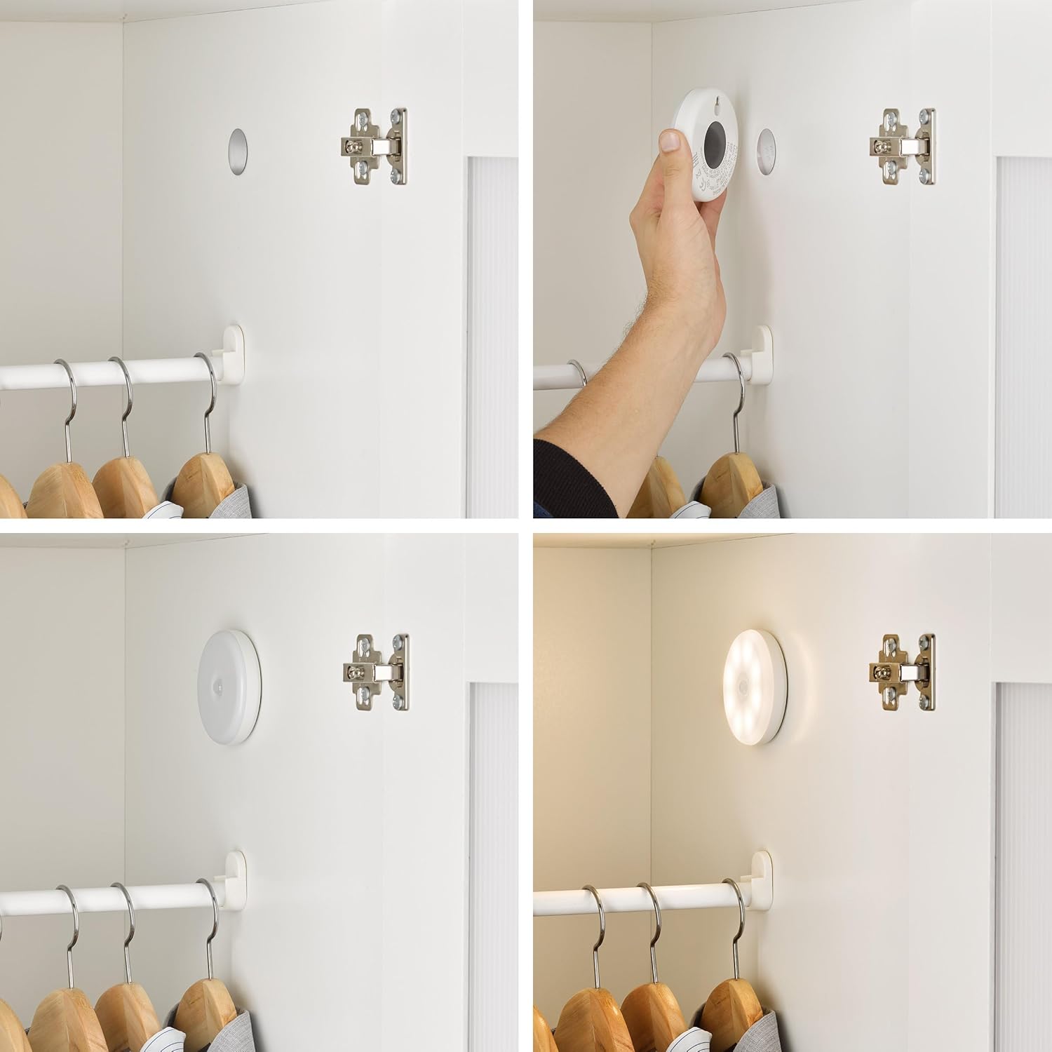 LED Night Light Cascia, Set of 2 Portable wall Lights with Motion Detector and Twilight Sensor, Battery Powered Warm White Hallway, Bedroom and Children’s Room lamp, IP40 - Image 3