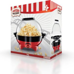 Gadgy Popcorn Machine Large - Retro Popcorn Maker 5 L - Popcorn Maker with Non-Stick Coating and Removable Heating Surface - Popcorn Machine Red - Popcorn Machine 800 W - Popcorn Machine
