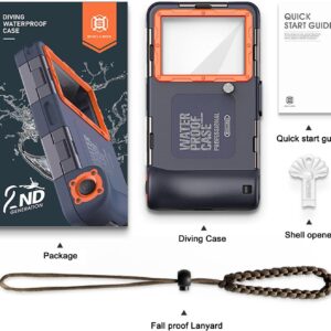 Professional Waterproof Diving Case for Snorkeling, 15M/50FT Underwater Photo & Video Protective
