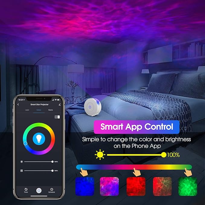 WLAN Galaxy Starlight, LED Afterlight Projector with App Control/Timer/Alexa and Google Home Voice Control, Star Projector Afterlight for Kids, Party, Gift - Image 7