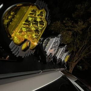 5 inch 50W Amber Yellow Side Shooter LED Work Light Bar Off Road Driving Light Spot Flood Combo Driving Lamp IP67 Waterproof Fog Lights for JP Truck ATV SUV Car Boat,10-30V